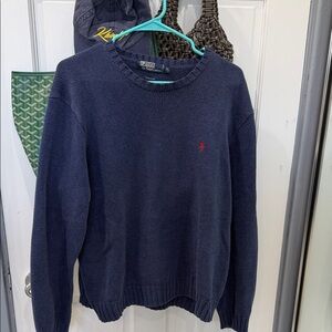 Polo by Ralph Lauren Navy Crewneck Sweater with Red Pony